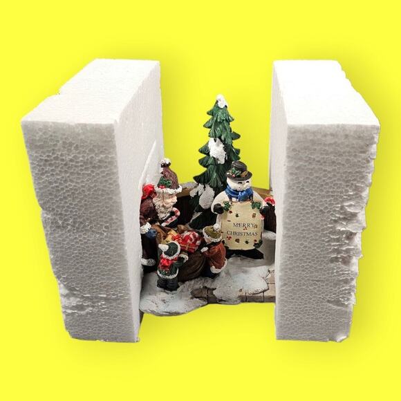 Victorian Village Collectibles Santa And Snowman With Children 2001 Edition - Picture 8 of 11